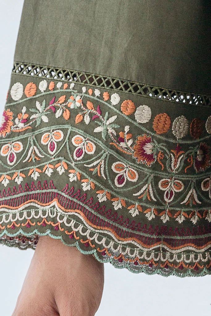 Forest Haze Embroidered Cambric Suit