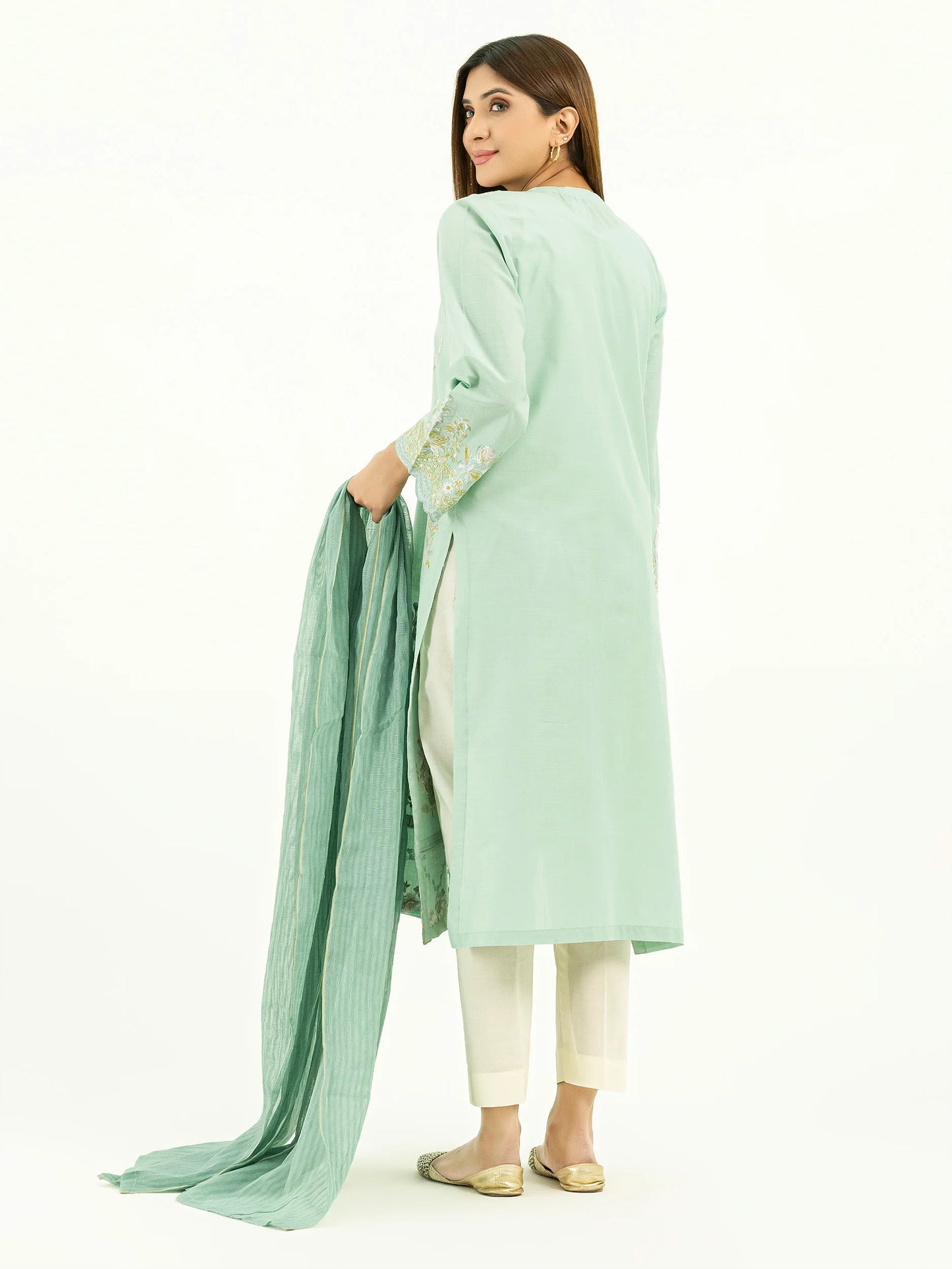 Light Green Embroidered Lawn Suit