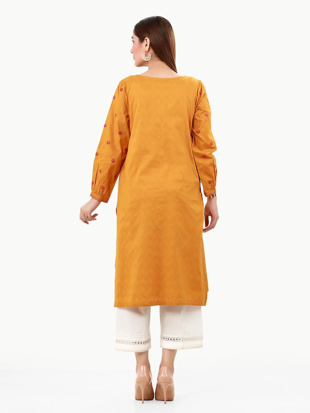 Mustard Embroidered Lawn Suit