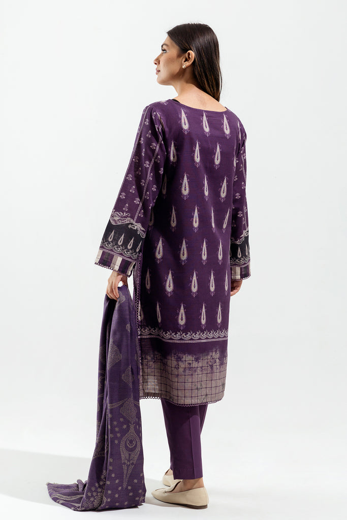 Lilac Printed Khaddar Suit