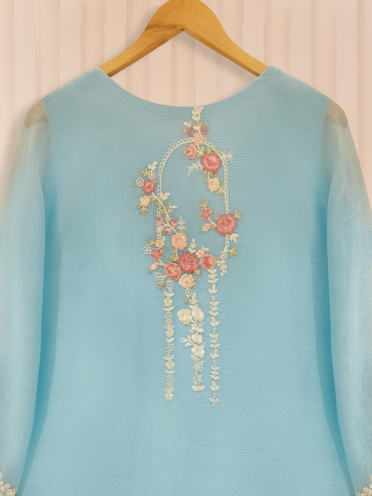 Turquoise Cotton Net Suit