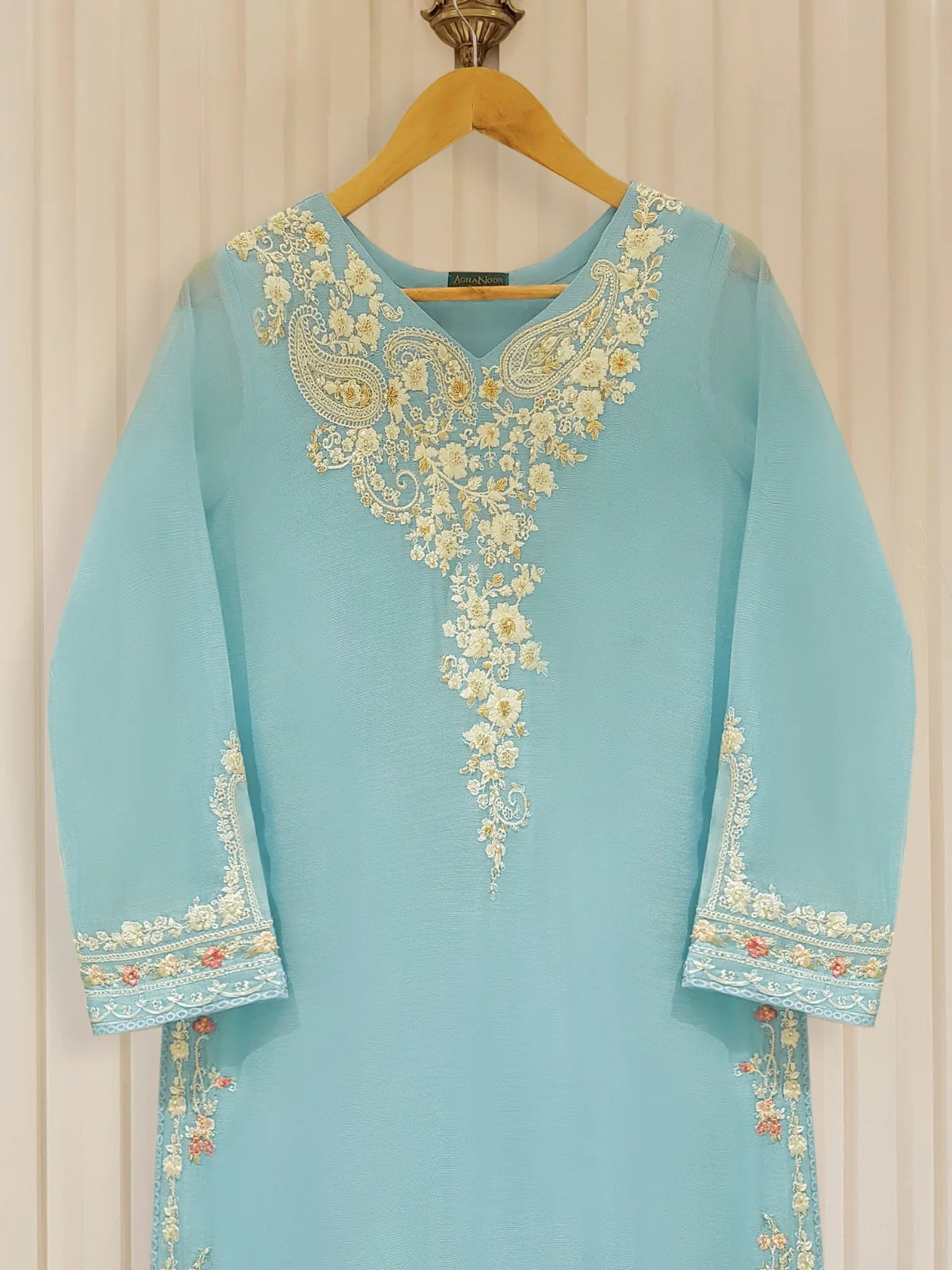 Turquoise Cotton Net Suit