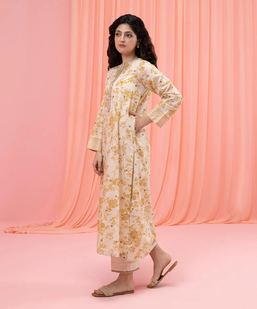 Off-White Embroidered Lawn Suit
