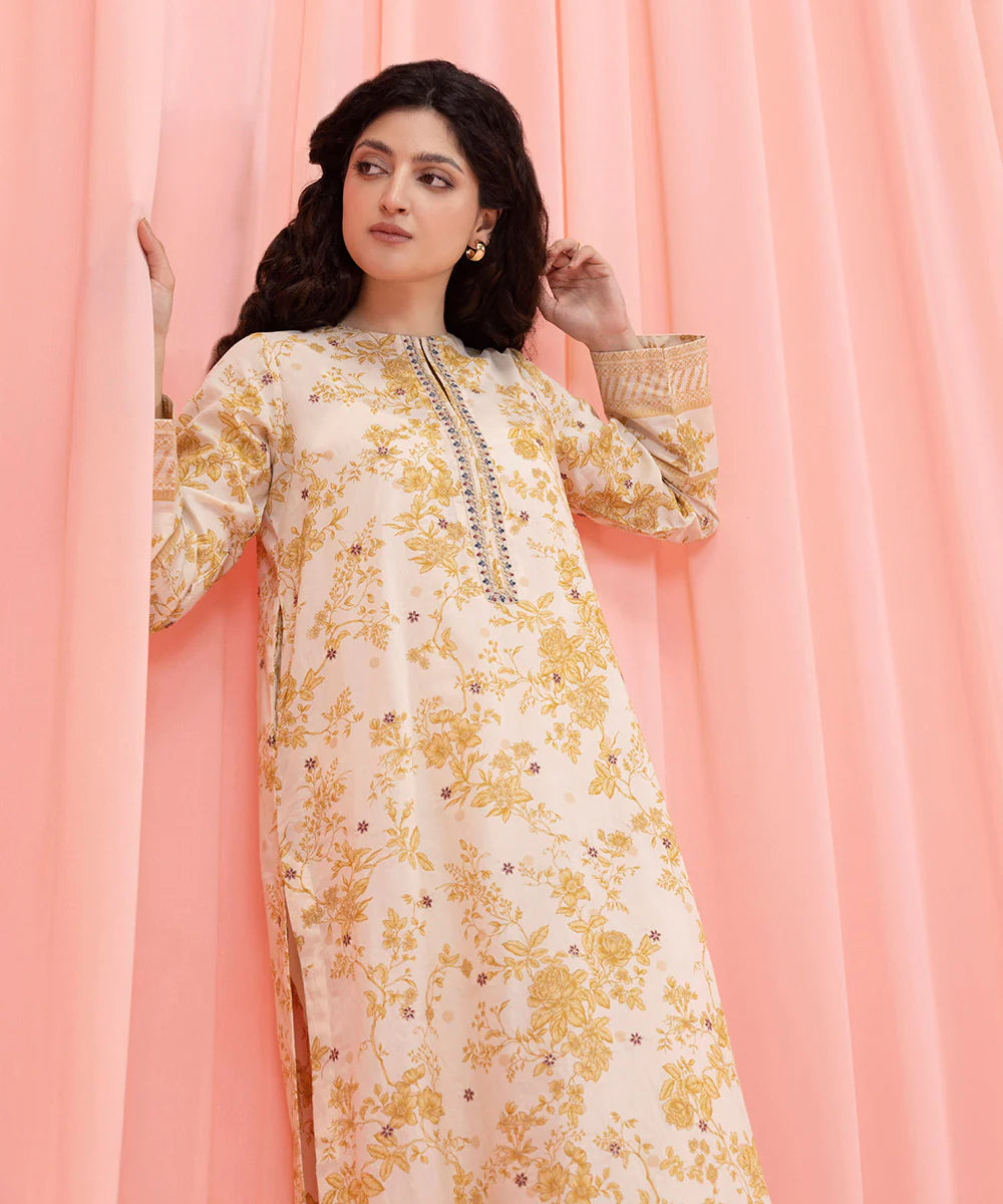 Off-White Embroidered Lawn Suit