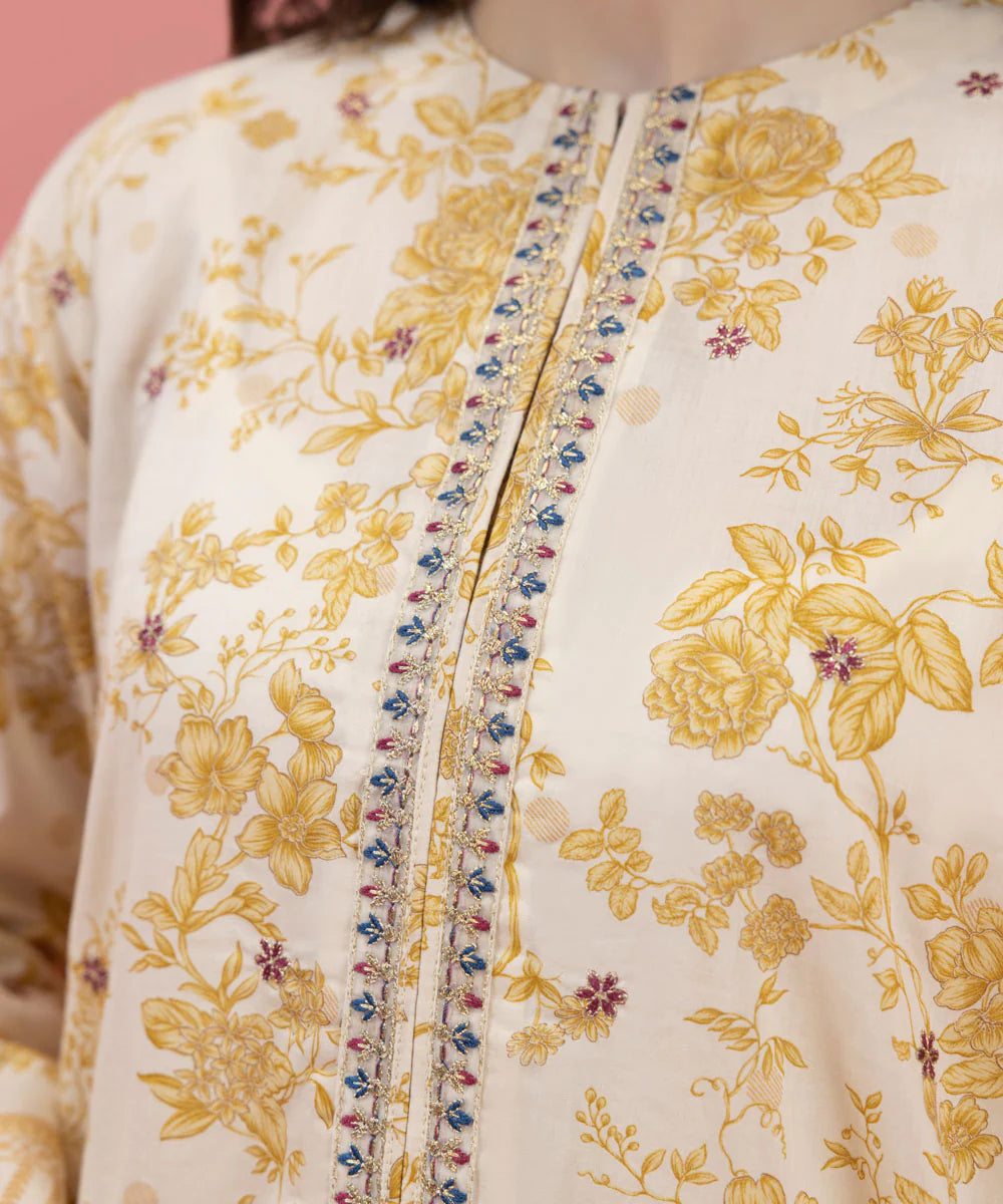 Off-White Embroidered Lawn Suit