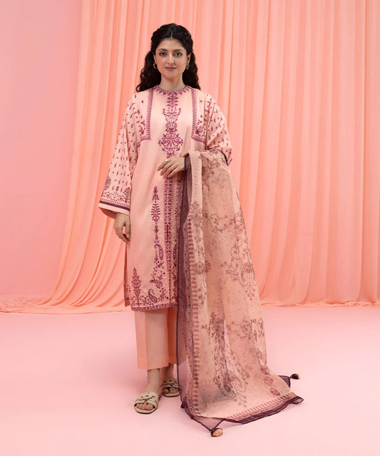 Pink Embroidered Suit
