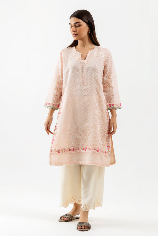 Pink Embroidered Organza Suit