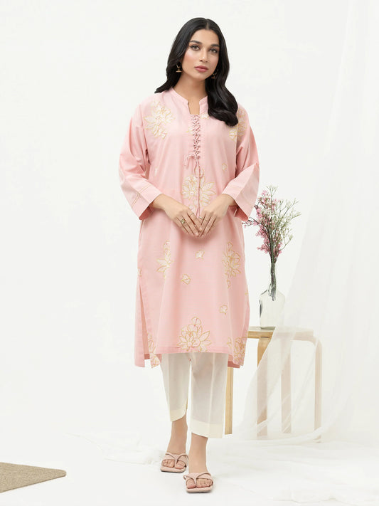 Pink Yarn Dyed Kurta