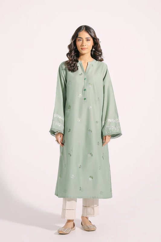 Green embroidered kurta