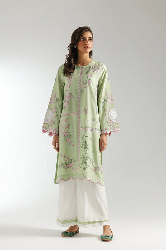 Apple green embroidered suit