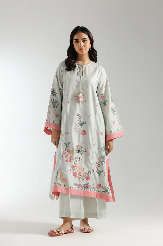 Pastel green embroidered suit