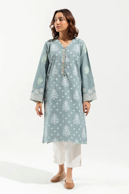 Embroidered Slub Khaddar Kurta