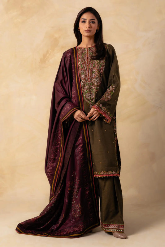 Embroidered Khaddar Suit