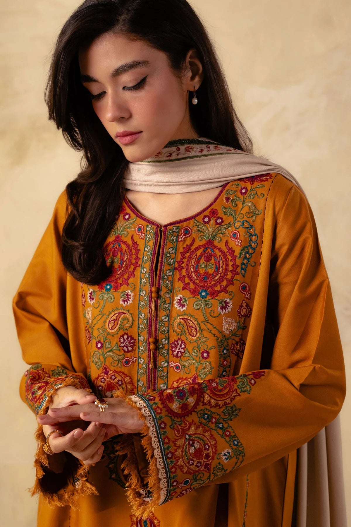 Embroidered Linen Suit