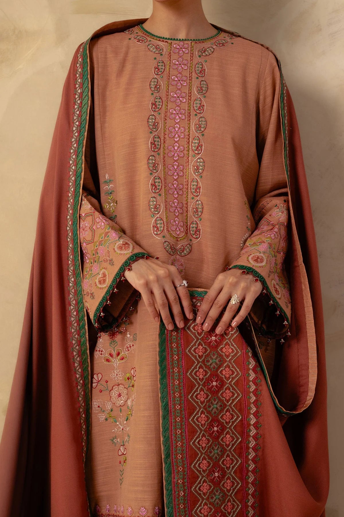 Embroidered Khaddar Suit
