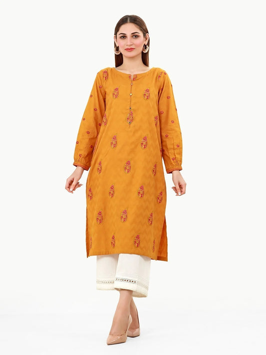 Mustard Embroidered Lawn Suit