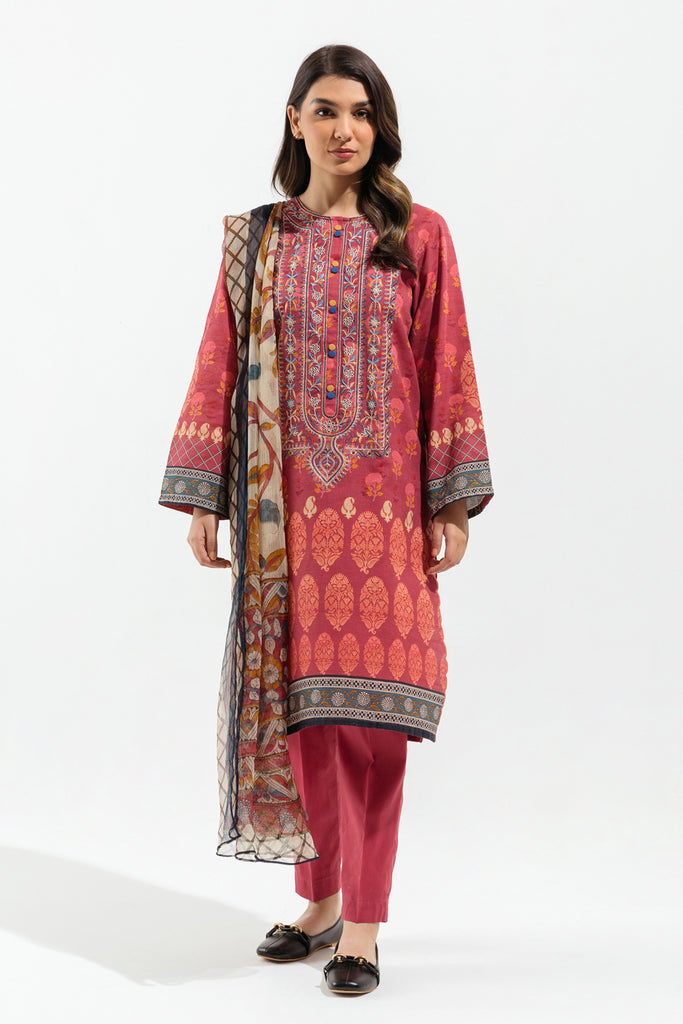 Rouge Haze Embroidered Khaddar Suit