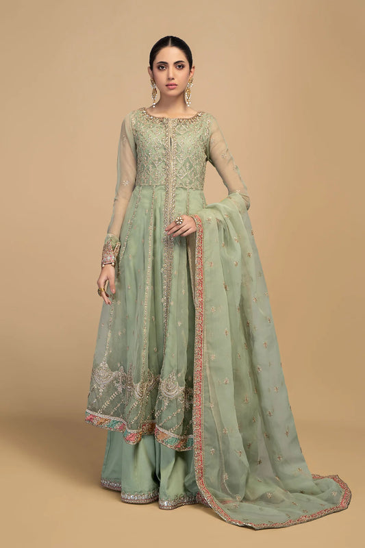 Green Open Shirt Frock