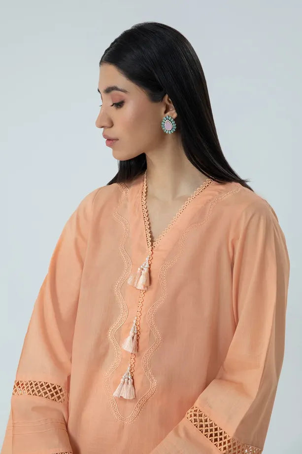Peach Lawn Suit